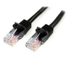 CABLE DE 2M NEGRO DE RED FAST ETHERNET CAT5E RJ45 SIN ENGANCHE - CABLE PATCH SNAGLESS - STARTECH.COM MOD. 45PAT2MBK, - Garantía: 5 AÑOS -