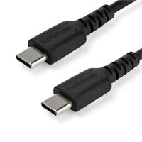 CABLE DE CARGA DE 1M USB C - DE CARGA RAPIDA USB 2.0 TIPO C A USB C REVESTIMIENTO TPE DE FIBRA DE ARAMIDA M/M 60W NEGRO - STARTECH.COM MOD. RUSB2CC1MB, - Garantía: 5 AÑOS -