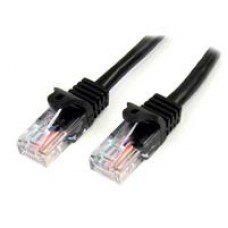 CABLE DE 3M NEGRO DE RED FAST ETHERNET CAT5E RJ45 SIN ENGANCHE - CABLE PATCH SNAGLESS - STARTECH.COM MOD. 45PAT3MBK, - Garantía: 10 AÑOS -
