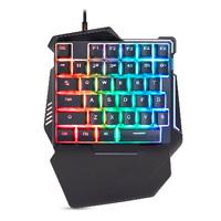 TECLADO BROBOTIX GAMER, ALAMBRICO USB, RGB, ONE HAND, NEGRO, - Garantía: 1 AÑO -