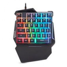 TECLADO BROBOTIX GAMER, ALAMBRICO USB, RGB, ONE HAND, NEGRO, - Garantía: 1 AÑO -