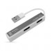 HUB BROBOTIX USB-A V2.0 DE 4 PUERTOS, SMALL, COLOR PLATA, - Garantía: 1 AÑO -