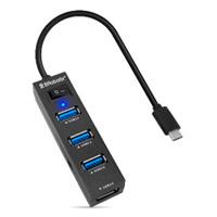 DOCKING STATION BROBOTIX 4 EN 1, USB-C MACHO X1 A USB-A V3.0 X4, CON SWITCH, NEGRO, - Garantía: 1 AÑO -