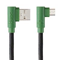 CABLE MICRO USB HUNE HIEDRA SUSTENTABLE TRENZADO CARGA RAPIDA Y DATOS 90ª  1.2M (BOSQUE), - Garantía: 1 AÑO -