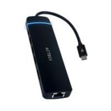 HUB ACTECK GATE 8 DH675 / USB C / 7 PUERTOS / USB C - 3X USB A - HDMI - RJ45 - LECTOR SD/TF / 15 CM / NEGRO / AC-934626, - Garantía: 1 AÑO -