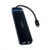 HUB ACTECK GATE 8 DH675 / USB C / 7 PUERTOS / USB C - 3X USB A - HDMI - RJ45 - LECTOR SD/TF / 15 CM / NEGRO / AC-934626, - Garantía: 1 AÑO -
