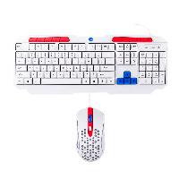 TECLADO/MOUSE ALAMBRICO NASA BY TECHZONE NS-GC02 LED RGB BLANCO, - Garantía: 1 AÑO -