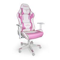 SILLA GAMER OCELOT/COLOR ROSA CON BLANCO/DESCANSA BRAZOS AJUSTABLES/ RECLINABLE 90-155 GRADOS/ SOPORTA HASTA 150KG, - Garantía: 1 AÑO -