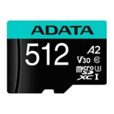 MEMORIA ADATA MICRO SDXC/SDHC 512GB UHS-I 100MB/85MB CLASE 10 V30 A2 C/ADAPTADOR (AUSDX512GUI3V30SA2-RA1), - Garantía: 99 AÑOS -