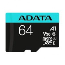 MEMORIA ADATA MICRO SDXC/SDHC 64GB UHS-I 100MB/80MB CLASE 10 V30 A2 C/ADAPTADOR (AUSDX64GUI3V30SA2-RA1), - Garantía: 99 AÑOS -