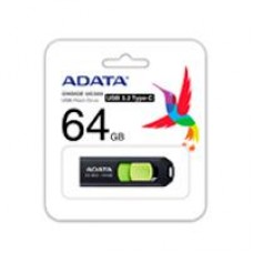 MEMORIA ADATA 64GB USB TIPO C UC300 RETRACTIL NEGRO VERDE (ACHO-UC300-64G-RBK/GN), - Garantía: 5 AÑOS -