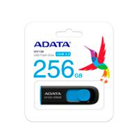 MEMORIA ADATA 256GB USB 3.2 UV128 RETRACTIL NEGRO AZUL (AUV128-256G-RBE), - Garantía: 5 AÑOS -