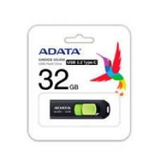 MEMORIA ADATA 32GB USB TIPO C UC300 RETRACTIL NEGRO VERDE (ACHO-UC300-32G-RBK/GN), - Garantía: 5 AÑOS -