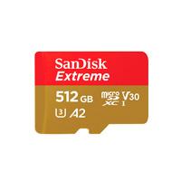 MEMORIA SANDISK MICRO SDXC 512GB EXTREME 190MB/S 4K CLASE 10 A2 V30 C/ADAPTADOR SDSQXAV-512G-GN6MA, - Garantía: 99 AÑOS -