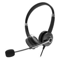AUDIFONOS ACTECK CENTRIC PRO HP640 / ALAMBRICOS / DIADEMA PARA CONFERENCIA / USB / MICROFONO FLEXIBLE / 4 BOTONES CONTROLADORES / NEGRO / AC-935319, - Garantía: 1 AÑO -