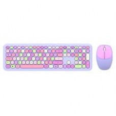 KIT 2 EN 1 TECLADO Y MOUSE INALAMBRICO CREATOR CHIC MK47 / 110 TECLAS / MEMBRANA / RATON OPTICO / USB 2.4 GHZ / 2 BOTONES + SCROLL / MORADO / AC-935173, - Garantía: 1 AÑO -