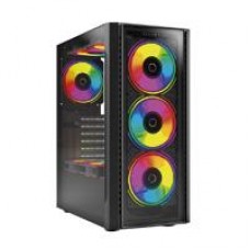 GABINETE GAMER BALAM RUSH DRAGONFLY CRYSTALGM745 / MEDIA TORRE / ATX, MICRO ATX, MINI ITX / VENTILADOR RGB / PANEL CRISTAL TEMPLADO, METAL / NEGRO / BR-935968, - Garantía: 3 AÑOS -