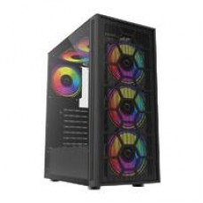 GABINETE BALAM RUSH DRAGONFLY MESH GM740 / MEDIA TORRE / ATX, MICRO ATX, MINI ITX / VENTILADOR RGB / PANEL CRISTAL TEMPLADO, METAL / NEGRO / BR-935982, - Garantía: 3 AÑOS -