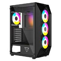 GABINETE OCELOT GAMING POLYGON-E5 / MID TOWER / ATX, M-ATX, ITX / PANEL LATERAL DE CRISTAL TEMPLADO Y FRONTAL EN MESH / INCLUYE 4 VENTILADORES / ENFRIAMIENTO LIQUIDO HASTA 240MM / GPU HASTA 295MM / COLOR NEGRO, - Garantía: 1 AÑO -