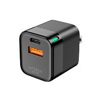 CARGADOR DE PARED ACTECK ENERGON PRIME CP20W / 20W / 1X USB-C - 1X USB A / NEGRO / AC-935555, - Garantía: 1 AÑO -