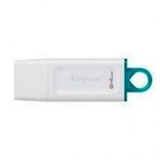 MEMORIA KINGSTON 64GB USB 3.2 ALTA VELOCIDAD / DATATRAVELER EXODIA BLANCO CON ANILLO AZUL TRANSPARENTE (KC-U2G64-5R), - Garantía: 5 AÑOS -