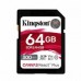 MEMORIA FLASH SD KINGSTON SDXC CANVAS REACT PLUS 64GB 300R/260W UHS-II U3 V90 (SDR/64GB), - Garantía: 99 AÑOS -