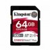 MEMORIA FLASH SD KINGSTON SDXC CANVAS REACT PLUS 64GB 300R UHS-II V90(SDR/64GB), - Garantía: 99 AÑOS -