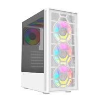 GABINETE GAMER BALAM RUSH DRAGONFLY PERFORM AIRCOOL GM590AW / MEDIA TORRE / MINI ITX, MICRO ATX, ATX / INCLUYE VENTILADOR ARGB / PANEL DE CRISTAL TEMPLADO MALLA / BLANCO / BR-935999, - Garantía: 3 AÑOS -