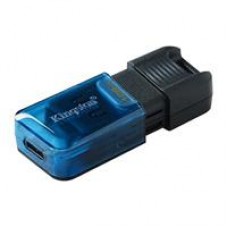 MEMORIA FLASH USB KINGSTON DATA TRAVELER 80M 128GB GEN 1 3.2 TIPO C NEGRO + AZUL (DT80M/128GB), - Garantía: 5 AÑOS -