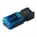 MEMORIA FLASH USB KINGSTON DATA TRAVELER 80M 128GB GEN 1 3.2 TIPO C NEGRO + AZUL (DT80M/128GB), - Garantía: 5 AÑOS -
