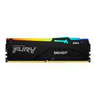 MEMORIA RAM KINGSTON DIMM DDR5 8GB 5200MT/S FURY BEAST BLACK RGB CL40 288PIN 1.25V C/DISIPADOR DE CALOR P/PC/GAMER/ALTO RENDIMIENTO KF552C40BBA-8, - Garantía: 99 AÑOS -