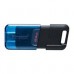 MEMORIA FLASH USB KINGSTON DATA TRAVELER 80M 64GB GEN 1 3.2 TIPO C NEGRO + AZUL (DT80M/64GB), - Garantía: 5 AÑOS -