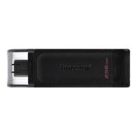 MEMORIA FLASH USB KINGSTON DATA TRAVELER 70 256GB GEN 1 3.2 TIPO C NEGRO (DT70/256GB), - Garantía: 5 AÑOS -
