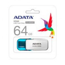 MEMORIA ADATA 64GB USB 2.0 UV240 BLANCO- AZUL, - Garantía: 5 AÑOS -
