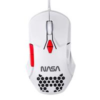 MOUSE GAMER NASA BY TECHZONE NS-GM04 ALAMBRICO LED RGB BLANCO 7 BOTONES HASTA 6400 DPIS, - Garantía: 1 AÑO -