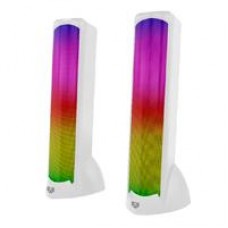 BOCINA GAMER BALAM RUSH GLIMM TOWER BG575 / ALAMBRICA USB / BLUETOOTH CONEXIN 3.5 MM / SONIDO ESTEREO / 10 W / ILUMINACION LED / BLANCO / BR-936989, - Garantía: 1 AÑO -