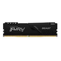 MEMORIA RAM KINGSTON DIMM DDR4 32GB 3600MT/S FURY BEAST BLACK XMP CL18 288PIN 1.35V C/DISIPADOR DE CALOR P/PC/GAMER/ALTO RENDIMIENTO KF436C18BB/32, - Garantía: 99 AÑOS -
