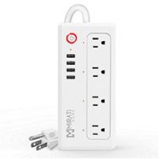 MULTICONTACTO INTELIGENTE MIRATI 4 SOCKETS/4USB/LED INDICADOR/WIFI 2.4 GHZ/100 - 240 V/1800 W/ BLANCO, - Garantía: 1 AÑO -