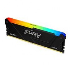 MEMORIA RAM KINGSTON DIMM DDR4 8GB 3200MT/S FURY BEAST BLACK XMP RGB CL16 288PIN 1.35V C/DISIPADOR DE CALOR P/PC/GAMER/ALTO RENDIMIENTO KF432C16BB2A/8, - Garantía: 99 AÑOS -
