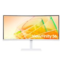 MONITOR LED SAMSUNG 34 PULGADAS /VIEWFINITY S6/ULTRA-WQHD(3440 X 1440)/ VA / WIDESCREEN /CURVO/ DP/ HDMI/ HUB USB /TB/ 100HZ/ BLANCO, - Garantía: 3 AÑOS -