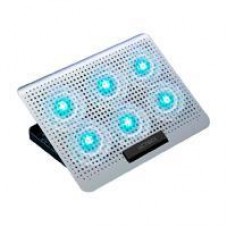 BASE ENFRIADORA ACTECK FROOST MAX B480 / 2 PUERTOS USB / 16 PULGADAS / 7 NIVELES / 6 VENTILADORES 10 W RMS / ALUMINIO / ANTIDERRAPANTE / BLANCO / AC-936163, - Garantía: 12 MESES -