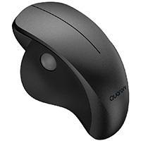 MOUSE INALAMBRICO ERGONMICO SCROLL LATERAL QUARONI 3 SCROLL/RECEPTOR 2.4 GHZ/1200 DPI/PTICO/BAJO CONSUMO/NEGRO, - Garantía: 1 AÑO -