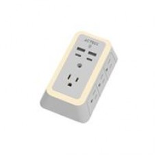 CARGADOR DE PARED ACTECK ENERGON LUMINA CP515 / 11 EN 1 / 7 X TOMACORRIENTE / 2 USB / 2 TIPO C / RESISTENTE AL FUEGO / SUPRESOR DE PICOS 540 J / SENSOR TOUCH / BLANCO /AC-936484, - Garantía: 1 AÑO -