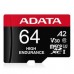 MEMORIA ADATA MICRO SDXC/SDHC 64GB UHS-I VIDEOVIGILANCIA 24/7 100MB/80MB 4K CLASE 10 U3 V30 A2 C/ADAPTADOR (AUSDX64GUI3V30SHA2-RA1), - Garantía: 3 AÑOS -