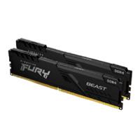 MEMORIA RAM KINGSTON DIMM DDR4 16GB 2X8GB 3200MT/S FURY BEAST BLACK XMP CL16 288PIN 1.35V C/DISIPADOR DE CALOR P/PC/GAMER/ALTO RENDIMIENTO KIT 2 KF432C16BBK2/16, - Garantía: 1 AÑO -