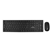 KIT TECLADO Y MOUSE INALAMBRICOS CONECTOR USB RESISTENTE A DERRAMES SILENCIOSO PERFECT CHOICE DUST - NEGRO, - Garantía: 1 AÑO -