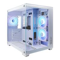 GABINETE OCELOT GAMING W-CUBE 2 / MID TOWER / ATX, M-ATX, ITX / PANEL LATERAL Y FRONTAL DE CRISTAL TEMPLADO / INCLUYE 3 VENTILADORES / ENFRIAMIENTO LIQUIDO HASTA 360MM / GPU HASTA 410MM / COLOR BLANCO, - Garantía: 1 AÑO -