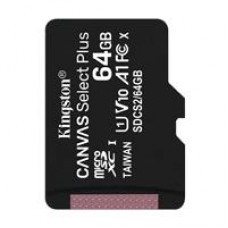MEMORIA FLASH MICRO SD KINGSTON SDXC CANVAS SELECT PLUS 64GB 100R UHS-I U1 V10 SIN/ADAPTADOR SDCS2/64GBSP, - Garantía: 1 AÑO -