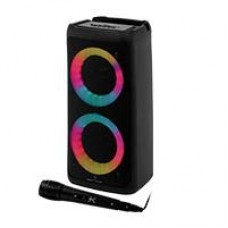 BOCINA INALAMBRICA BLUETOOTH PORTATIL CON MICROFONO RECARGABLE LUZ RGB DOBLE BOCINA 4 PULGADAS PERFECT CHOICE FESTA ULTIMATE - NEGRO, - Garantía: 1 AÑO -