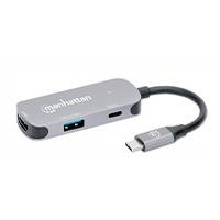 DOCKING,MANHATTAN,190299, USB-C  3 PTOS, HDMI 4K@60HZ, USB-C, - Garantía: 1 AÑO -